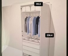 Ikea Pax Wardrobe: W:60.4, D:99.8, H:236.4 cm