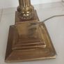 Vintage 70's Brass Corinthian Column Standard Lamp with Large Shade. Image 5