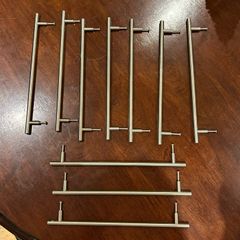 Brushed steel kitchen door handles