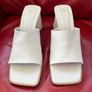 Wide Heel Soft Elegant Leather Sandal Mules Sz 6 / Eu 39. Colour Cream Immaculate. Zara Image 2