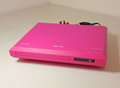 Pink DVD player Bush with universal IR blaster remote