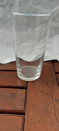 Gillespies malt stout pint glass,official beer to the open championship at royal Lytham & St. Anne's 18th to 21th ,1996,,buyer collects or pays postage, collectors item