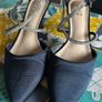 Navy satin dressy shoes Image 2