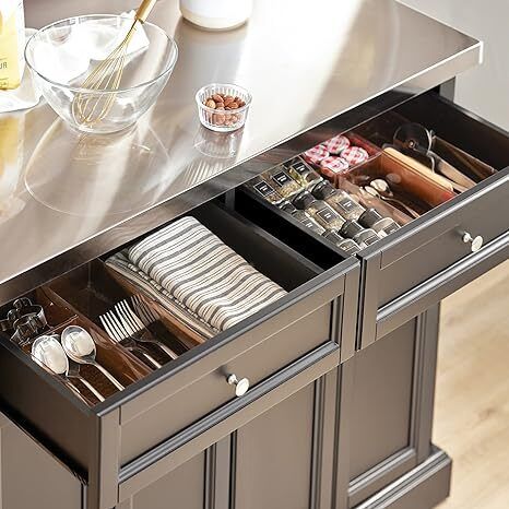 Kitchen Island Cabinet with stainless steel or wooden frame