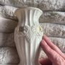 Vintage Belleek Ireland Georgian Shell Porcelain Vase (Gold Trim & Pink Accents) 1990s Image 5