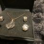 Sterlings silver, clear crystal earrings & necklace set Image 4