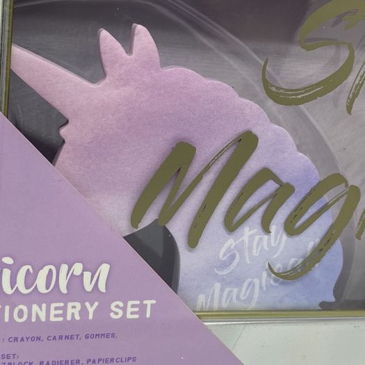 Stay Magical Unicorn Stationery Set in a Colourful Tin