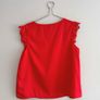 Pre Owned Vibrant Red Scallop Neck Blouse Image 4