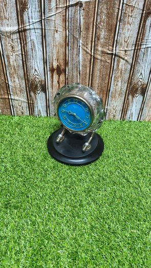 Vintage Majak Desk Clock Soviet Crystal Glass Clock USSR Mechanical Wind Up 1970s Not Working Parts Repair