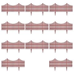 17 pcs Lawn Dividers 10 m Brown