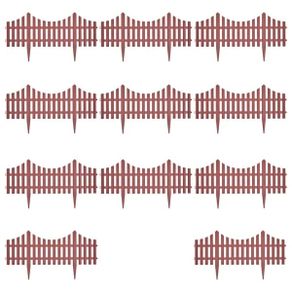 17 pcs Lawn Dividers 10 m Brown