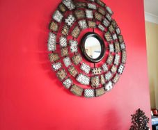Metal wall art with mirror