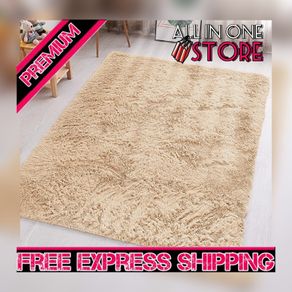 Fluffy Bedroom Rug Lounge Area Rugs Living Room Large Plush Carpet Modern Soft Shaggy Pile Faux Fur Rug for Home Beige MULTIPLE SIZES/COLOURS AVAILABLE (FREE SHIPPING)
