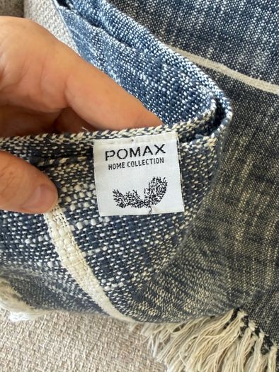 Pomax Navy & white Throw