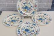 Beautiful Masons Patent Ironstone Four Large Dinner Plates in the Regency Pattern, Condition Issues, Suitable only for Display or Crafts Such as Jewellery or Mosaic Making