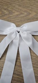 White Satin Bow Clip
