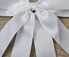 White Satin Bow Clip