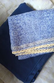 Large Jersey Cotton Wrap + Snood Scarf Crochet Edged
