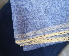 Large Jersey Cotton Wrap + Snood Scarf Crochet Edged