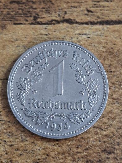 German Empire, Germany, 1 Reichsmark 1934 E