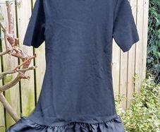 F & M ladies knee length fitted dress, with flared skirt, Size M