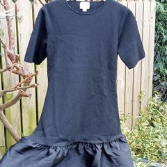 F & M ladies knee length fitted dress, with flared skirt, Size M