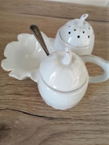 Lovely Vintage Porcelain Set, Silver Spoon