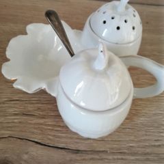 Lovely Vintage Porcelain Set, Silver Spoon