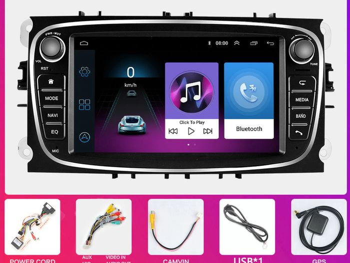 4G Android 8.1 2 Din Car Radio bluetooth multimedia video player For Ford Focus S-Max Mondeo 9 Kuga Galaxy C-Max navigation GPS audio 2din
