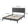 Maya Double Upholstered Bed Frame with Headboard (135 x 190 cm) Image 10