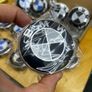 BMW Center Caps 68mm Blue Black set of 4 Image 3