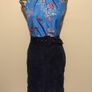 Vila Belted blue Corduroy Skirt, New With Tags, Image 4