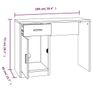 Desk with Drawer & Cabinet Smoked Oak Image 7