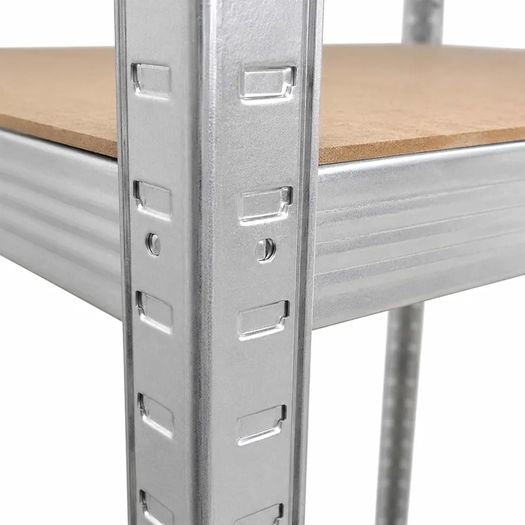 Heavy-Duty Shelving Unit, 5 Tiers, HWD: 200 x 90 x 60 cm, Silver up to 875 kg, basement & garage, storage rack, steel
