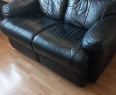 Recliner Black leather 2 seater couch