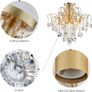 Crystal Chandelier Flushmount Ceiling Light Modern Lighting Fixture for Bedroom Hallway Bar Kitchen Bathroom, H 45 x W 50, E14 Base, Gold Image 3