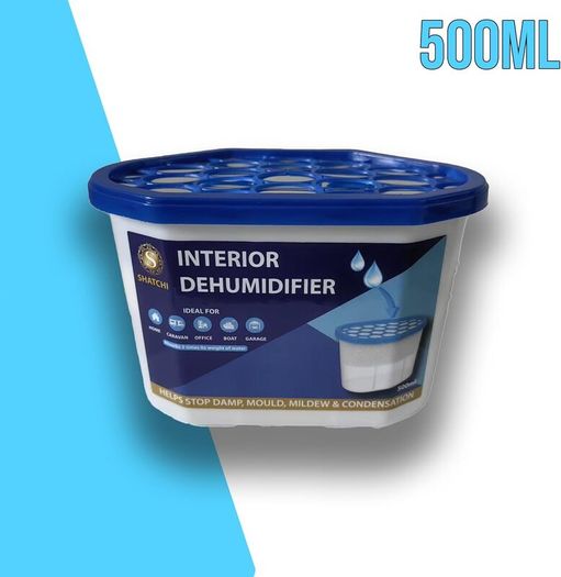 Dehumidifier Tubs 500ml Pack of 10 Moisture Absorber Condensation Remover for Damp, Mould, Moisture in Home, Kitchen, Wardrobe, Bedroom, Caravan, Office, Garage, Bathroom, Blue