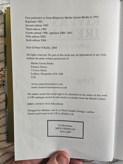 Rivers Of Ireland. A Flyfisher's Guide.  By Peter O'reilly. Hardback With Dustjacket In Good Condition. See Photos For Same.