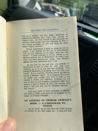 Very Rare Irish Pamphlet Red Stars Over Hollywood highlighting the perceived Communist propogada in the Hollywood movies in the post World War 2 era.