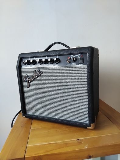 Yamaha Pacifica electric guitar, amp, case and cables