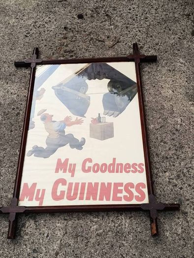 Original 1938 John Gilroy Guinness Poster in Oak Art Deco Frame