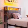3ft Single Bed Frame with Storage Headboard,LED Lights Image 5