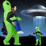 Alien Costume for Adult Space Blow up Alien Holding Human Costume Halloween Party Costume Funny Cosplay Fancy Dress (FREE SHIPPING) Image 4