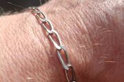 Sterling Silver Unisex Flat Link Bracelet