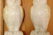Pair of Belleek Owl Urns