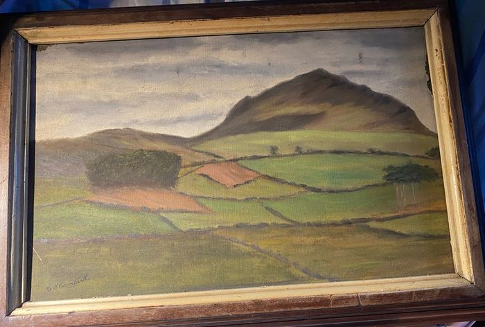 Original painting mid century landscape  of Dear Skryne  Co Meath by G R Campbell