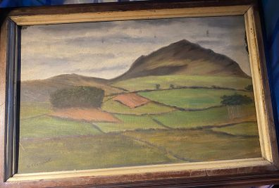 Original painting mid century landscape  of Dear Skryne  Co Meath by G R Campbell