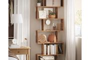 Freestanding bookcase with 6 levels Standing Shelf for Presentation S-style design