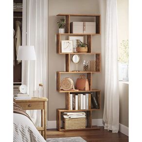 Freestanding bookcase with 6 levels Standing Shelf for Presentation S-style design