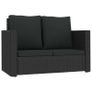 2 Piece Garden Lounge Set with Cushions Poly Rattan Black Image 6